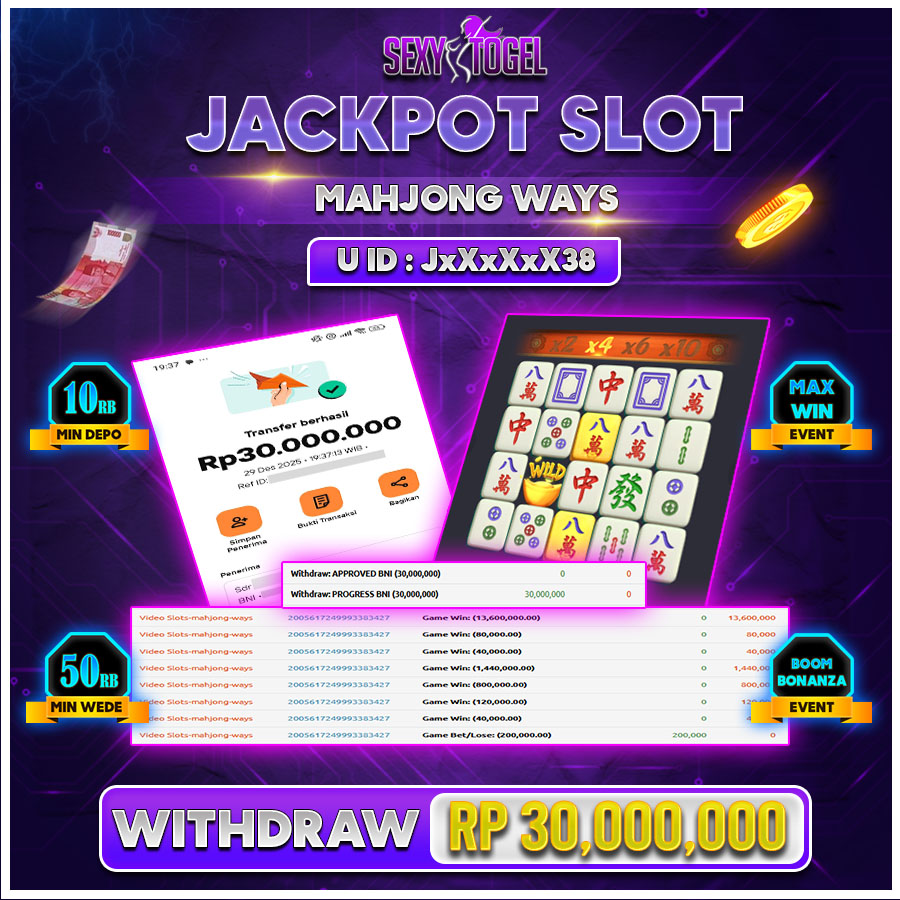 SEXYTOGEL JACKPOT SLOT MAHJONG.WAYS..Rp.30.000.000.,-LUNAS